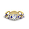 Load image into Gallery viewer, infinity-pear-shaped-twist-diamond-engagement-ring-with-sapphire-in-yellow-gold-FD11157PERGSABLANGLE3-NL-YG