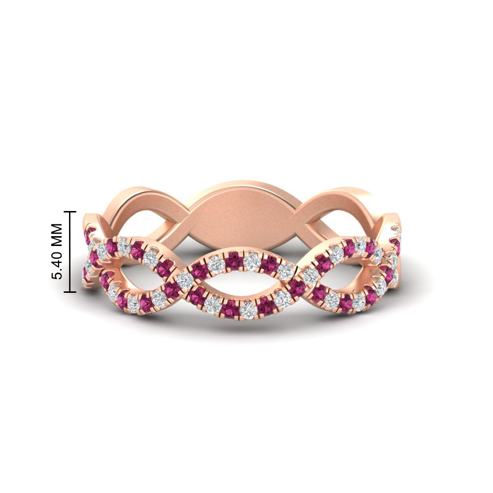 Infinity Diamond Twist Wedding Band