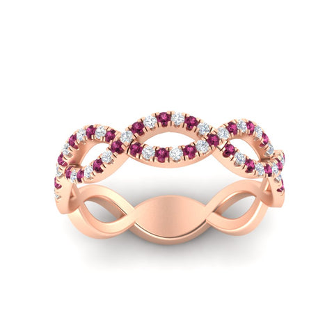 Infinity Diamond Twist Wedding Band