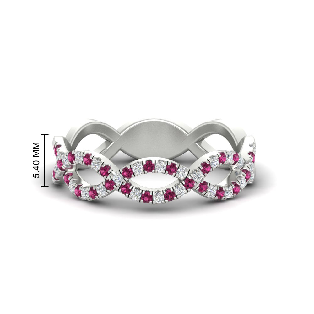 Infinity Diamond Twist Wedding Band