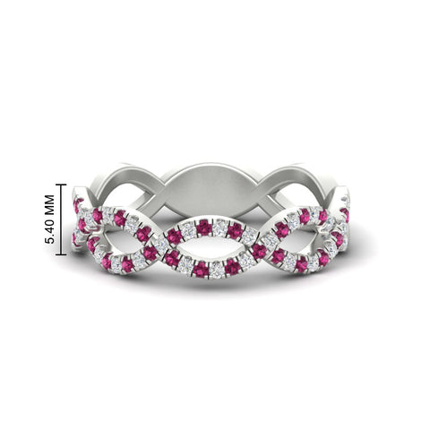 Infinity Diamond Twist Wedding Band