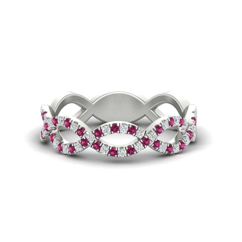 Infinity Diamond Twist Wedding Band
