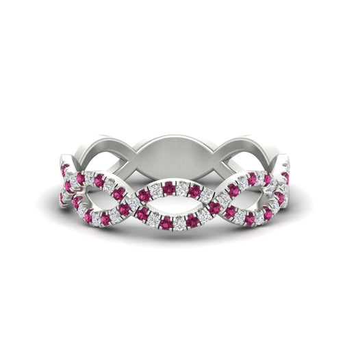 Infinity Diamond Twist Wedding Band