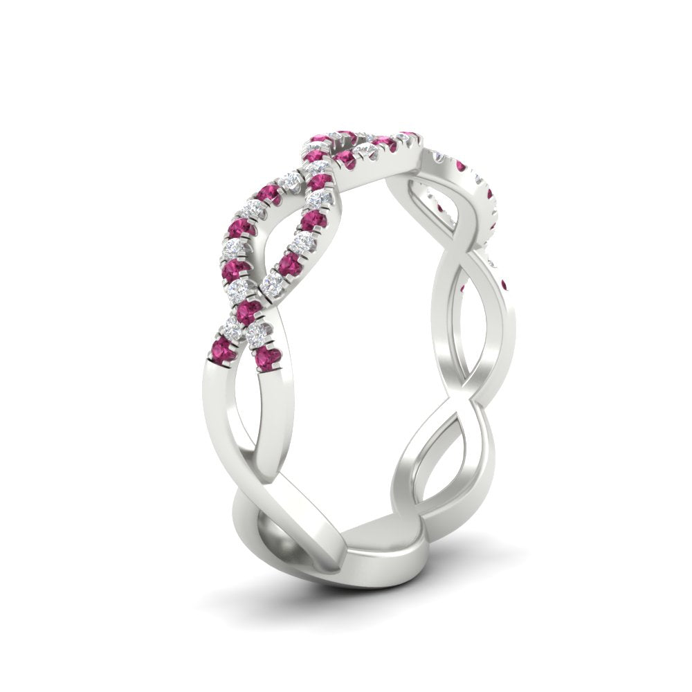 Infinity Diamond Twist Wedding Band