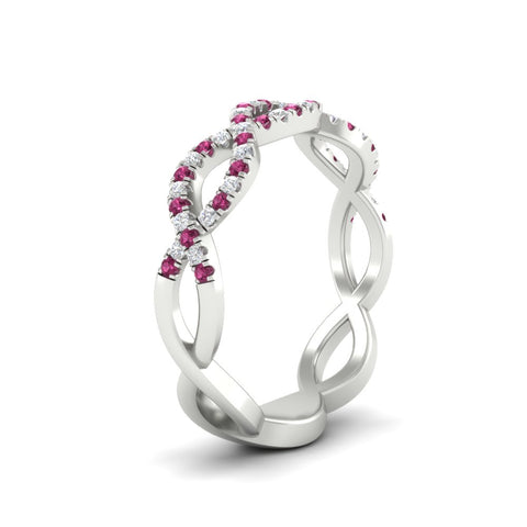 Infinity Diamond Twist Wedding Band