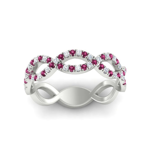 Infinity Diamond Twist Wedding Band