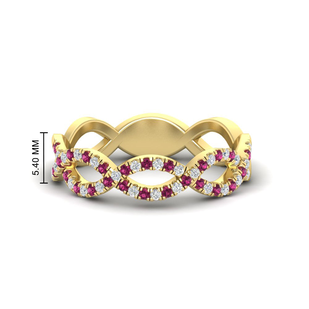 Infinity Diamond Twist Wedding Band