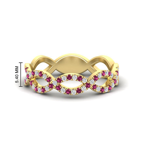 Infinity Diamond Twist Wedding Band