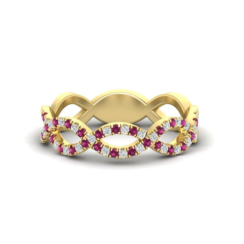Infinity Diamond Twist Wedding Band