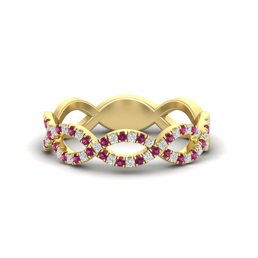 Infinity Diamond Twist Wedding Band