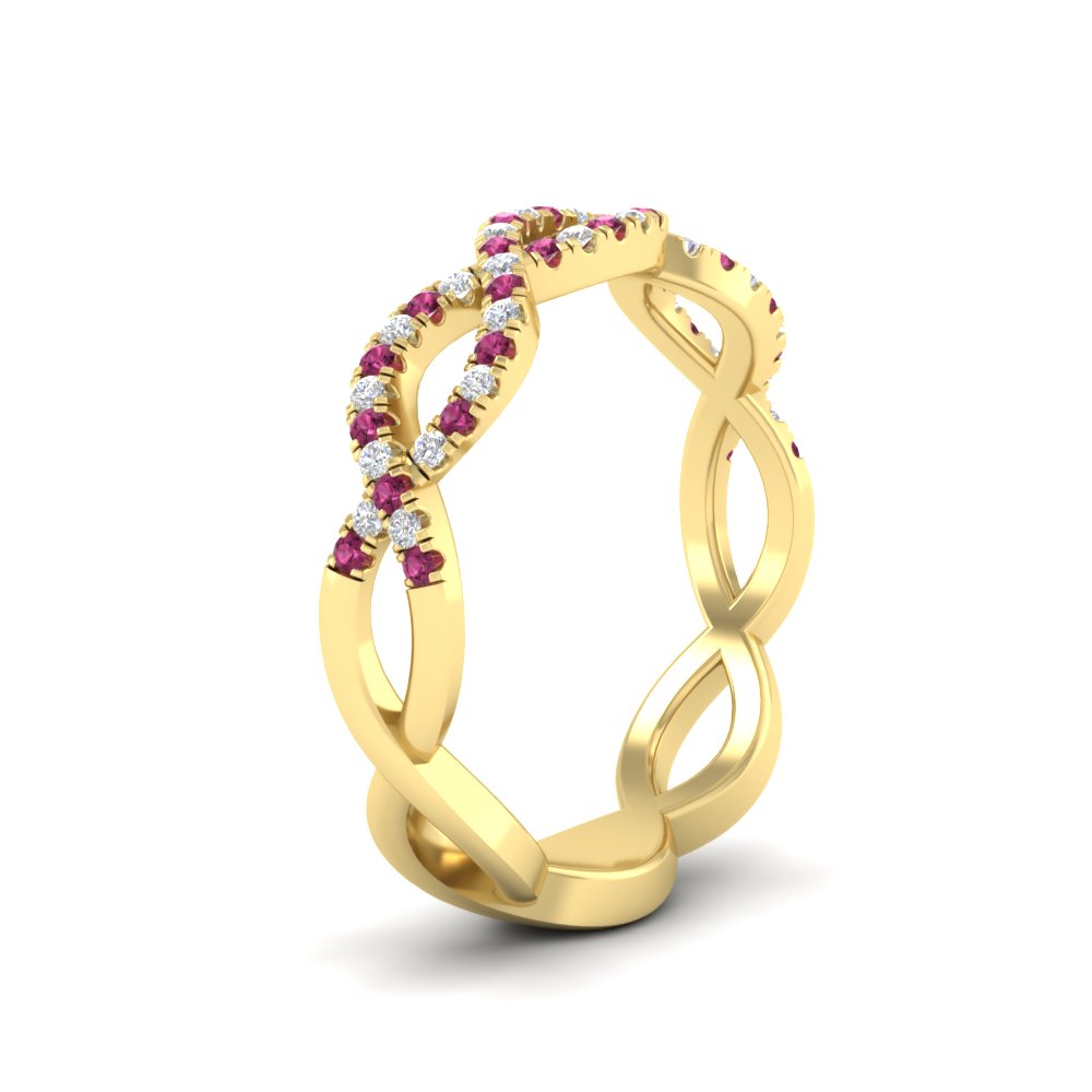 Infinity Diamond Twist Wedding Band