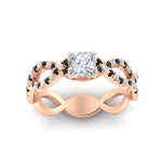 Load image into Gallery viewer, infinity-princess-cut-twist-diamond-engagement-ring-with-black-diamond-in-rose-gold-FD11157PRRGBLACKANGLE3-NL-RG
