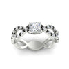 Load image into Gallery viewer, infinity-princess-cut-twist-diamond-engagement-ring-with-black-diamond-in-white-gold-FD11157PRRGBLACKANGLE3-NL-WG