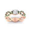 Load image into Gallery viewer, infinity-princess-cut-twist-diamond-engagement-ring-with-emerald-in-rose-gold-FD11157PRRGEMGRANGLE3-NL-RG