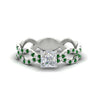 Load image into Gallery viewer, infinity-princess-cut-twist-diamond-engagement-ring-with-emerald-in-white-gold-FD11157PRRGEMGRANGLE3-NL-WG