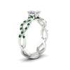 Load image into Gallery viewer, infinity-princess-cut-twist-diamond-engagement-ring-with-emerald-in-white-gold-FD11157PRRGEMGRANGLE3-NL-WG