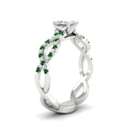 Load image into Gallery viewer, infinity-princess-cut-twist-diamond-engagement-ring-with-emerald-in-white-gold-FD11157PRRGEMGRANGLE3-NL-WG
