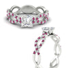 Load image into Gallery viewer, infinity-princess-cut-twist-diamond-engagement-ring-with-pink-sapphire-in-white-gold-FD11157PRRGSADRPIANGLE3-NL-WG