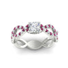 Load image into Gallery viewer, infinity-princess-cut-twist-diamond-engagement-ring-with-pink-sapphire-in-white-gold-FD11157PRRGSADRPIANGLE3-NL-WG