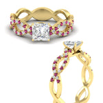 Load image into Gallery viewer, infinity-princess-cut-twist-diamond-engagement-ring-with-pink-sapphire-in-yellow-gold-FD11157PRRGSADRPIANGLE3-NL-YG
