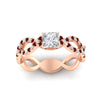 Load image into Gallery viewer, infinity-princess-cut-twist-diamond-engagement-ring-with-ruby-in-rose-gold-FD11157PRRGRUDRANGLE3-NL-RG