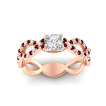 Load image into Gallery viewer, infinity-princess-cut-twist-diamond-engagement-ring-with-ruby-in-rose-gold-FD11157PRRGRUDRANGLE3-NL-RG
