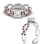 Load image into Gallery viewer, infinity-princess-cut-twist-diamond-engagement-ring-with-ruby-in-white-gold-FD11157PRRGRUDRANGLE3-NL-WG
