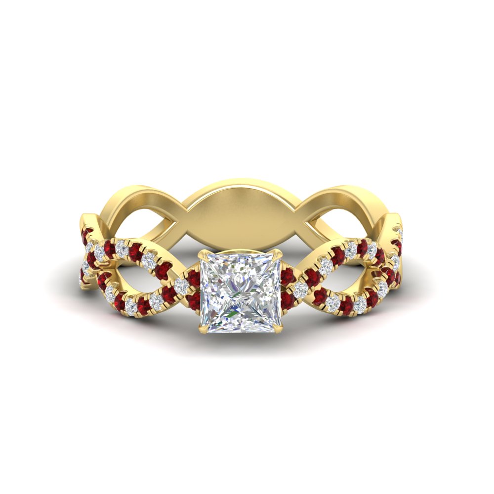 infinity-princess-cut-twist-diamond-engagement-ring-with-ruby-in-yellow-gold-FD11157PRRGRUDRANGLE3-NL-YG