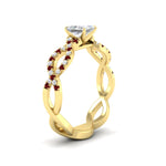 Load image into Gallery viewer, infinity-princess-cut-twist-diamond-engagement-ring-with-ruby-in-yellow-gold-FD11157PRRGRUDRANGLE3-NL-YG
