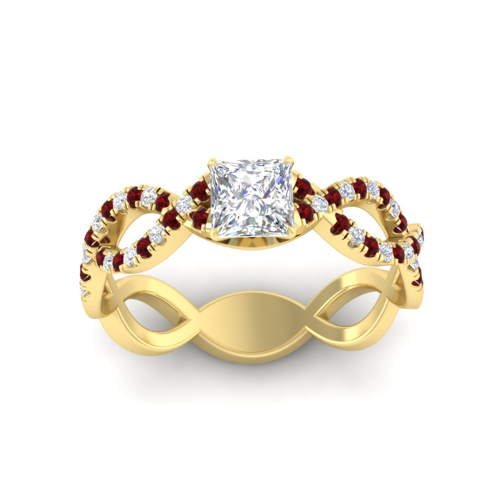 infinity-princess-cut-twist-diamond-engagement-ring-with-ruby-in-yellow-gold-FD11157PRRGRUDRANGLE3-NL-YG