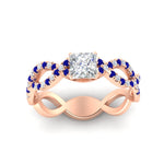 Load image into Gallery viewer, infinity-princess-cut-twist-diamond-engagement-ring-with-sapphire-in-rose-gold-FD11157PRRGSABLANGLE3-NL-RG
