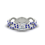 Load image into Gallery viewer, infinity-princess-cut-twist-diamond-engagement-ring-with-sapphire-in-white-gold-FD11157PRRGSABLANGLE3-NL-WG
