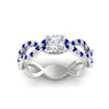 Load image into Gallery viewer, infinity-princess-cut-twist-diamond-engagement-ring-with-sapphire-in-white-gold-FD11157PRRGSABLANGLE3-NL-WG