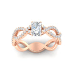 Load image into Gallery viewer, infinity-radiant-cut-twist-diamond-engagement-ring-in-rose-gold-FD11157RARANGLE3-NL-RG
