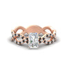 Load image into Gallery viewer, infinity-radiant-cut-twist-diamond-engagement-ring-with-black-diamond-in-rose-gold-FD11157RARGBLACKANGLE3-NL-RG