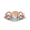 Load image into Gallery viewer, infinity-radiant-cut-twist-diamond-engagement-ring-with-black-diamond-in-rose-gold-FD11157RARGBLACKANGLE3-NL-RG