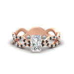Load image into Gallery viewer, infinity-radiant-cut-twist-diamond-engagement-ring-with-black-diamond-in-rose-gold-FD11157RARGBLACKANGLE3-NL-RG
