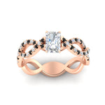 Load image into Gallery viewer, infinity-radiant-cut-twist-diamond-engagement-ring-with-black-diamond-in-rose-gold-FD11157RARGBLACKANGLE3-NL-RG
