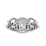 Load image into Gallery viewer, infinity-radiant-cut-twist-diamond-engagement-ring-with-black-diamond-in-white-gold-FD11157RARGBLACKANGLE3-NL-WG
