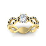 Load image into Gallery viewer, infinity-radiant-cut-twist-diamond-engagement-ring-with-black-diamond-in-yellow-gold-FD11157RARGBLACKANGLE3-NL-YG
