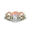 Load image into Gallery viewer, infinity-radiant-cut-twist-diamond-engagement-ring-with-emerald-in-rose-gold-FD11157RARGEMGRANGLE3-NL-RG
