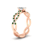 Load image into Gallery viewer, infinity-radiant-cut-twist-diamond-engagement-ring-with-emerald-in-rose-gold-FD11157RARGEMGRANGLE3-NL-RG
