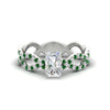 Load image into Gallery viewer, infinity-radiant-cut-twist-diamond-engagement-ring-with-emerald-in-white-gold-FD11157RARGEMGRANGLE3-NL-WG
