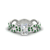 Load image into Gallery viewer, infinity-radiant-cut-twist-diamond-engagement-ring-with-emerald-in-white-gold-FD11157RARGEMGRANGLE3-NL-WG