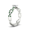 Load image into Gallery viewer, infinity-radiant-cut-twist-diamond-engagement-ring-with-emerald-in-white-gold-FD11157RARGEMGRANGLE3-NL-WG
