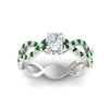 Load image into Gallery viewer, infinity-radiant-cut-twist-diamond-engagement-ring-with-emerald-in-white-gold-FD11157RARGEMGRANGLE3-NL-WG