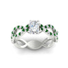 Load image into Gallery viewer, infinity-radiant-cut-twist-diamond-engagement-ring-with-emerald-in-white-gold-FD11157RARGEMGRANGLE3-NL-WG