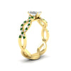 Load image into Gallery viewer, infinity-radiant-cut-twist-diamond-engagement-ring-with-emerald-in-yellow-gold-FD11157RARGEMGRANGLE3-NL-YG