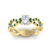 Load image into Gallery viewer, infinity-radiant-cut-twist-diamond-engagement-ring-with-emerald-in-yellow-gold-FD11157RARGEMGRANGLE3-NL-YG