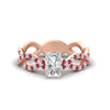 Load image into Gallery viewer, infinity-radiant-cut-twist-diamond-engagement-ring-with-pink-sapphire-in-rose-gold-FD11157RARGSADRPIANGLE3-NL-RG